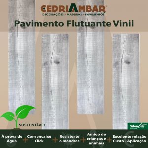 Pavimento Flutuante Vinil Cinza