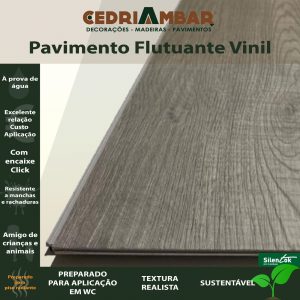 Pavimento Flutuante Vinil Cinzento